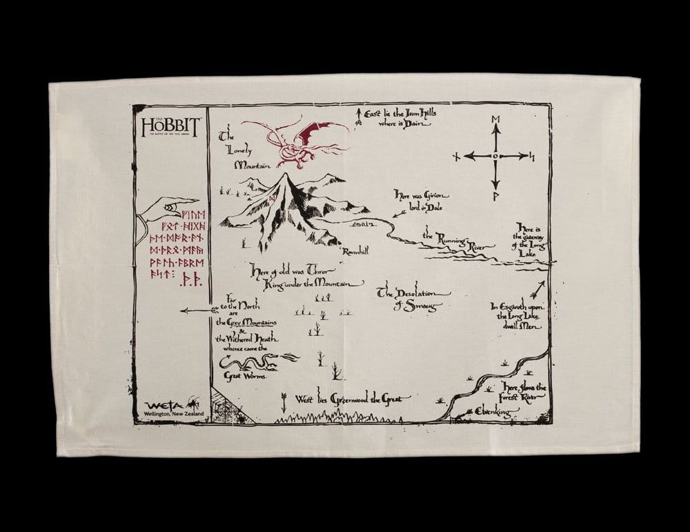 The Hobbit Tea Towel Thorins Map 72 cm