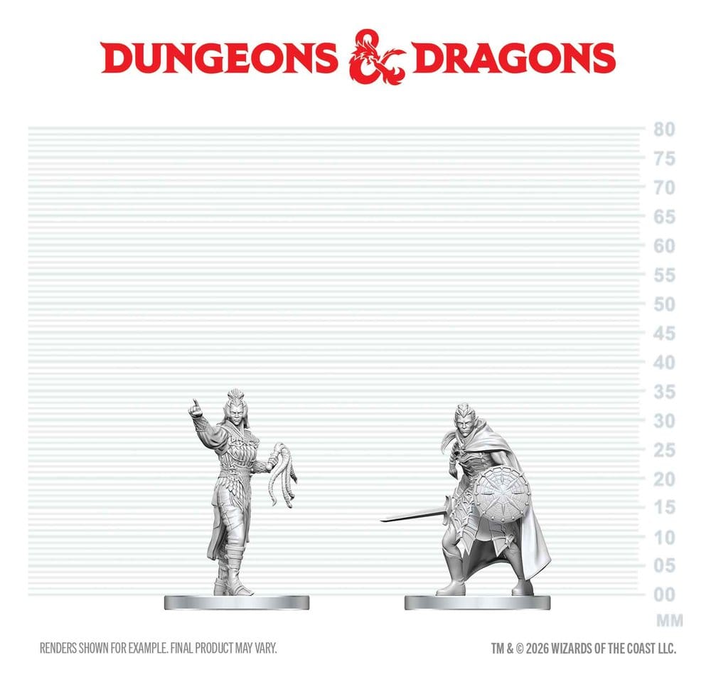 D&D Nolzur's Marvelous Miniatures Mini Figures Drow Elite Warrior & Drow Priestess of Lolth 13 cm