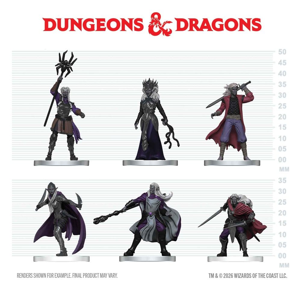 D&D Icons of the Realms Mini Figures Drow Warband 20 cm