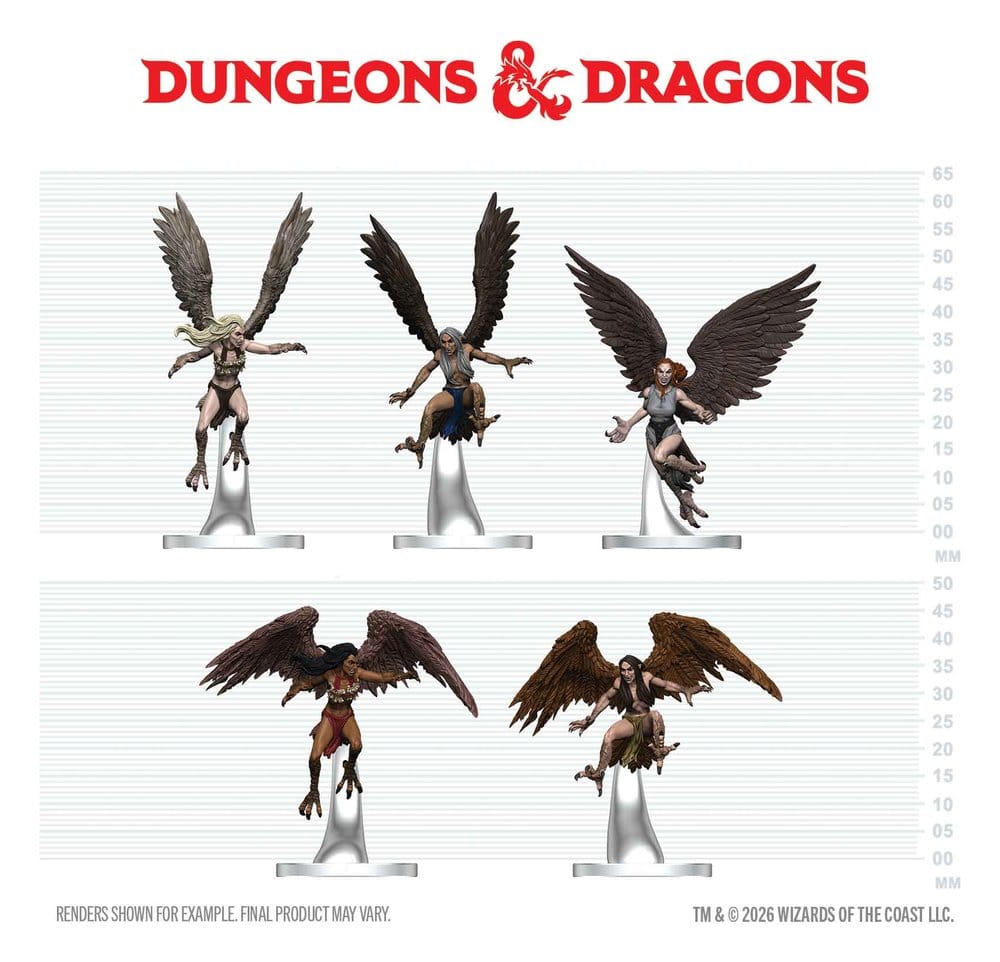 D&D Icons of the Realms Mini Figures Harpy Flock 20 cm
