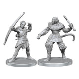 Pathfinder Deep Cuts Unpainted Miniatures Elf Hunter & Catfolk Bandit