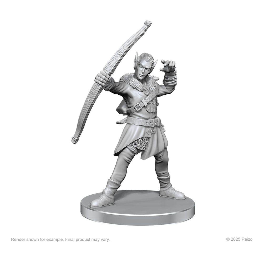 Pathfinder Deep Cuts Unpainted Miniatures Elf Hunter & Catfolk Bandit